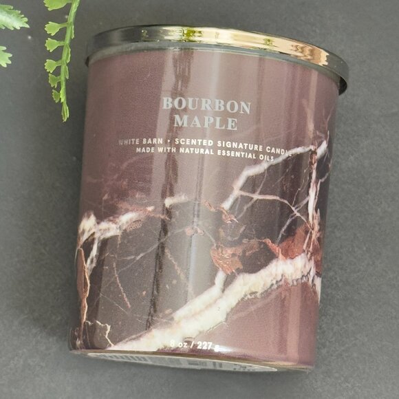 BBW Bourbon Maple White Barn Bath & Body Works Single Wick Candle - Picture 5 of 10